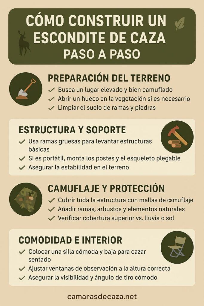 construir un escondite de caza escondite cazadores