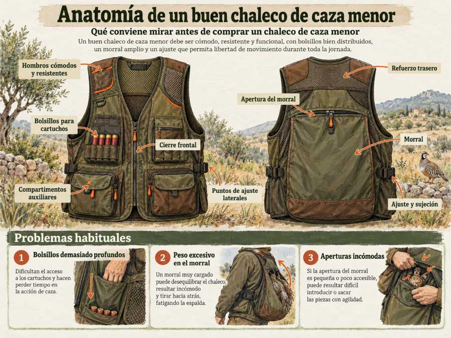 chaleco de caza menor