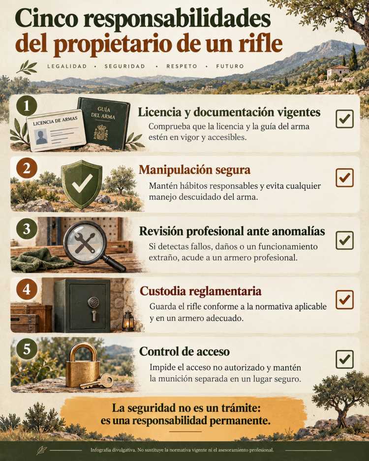 Cinco responsabilidades del propietario de un rifle