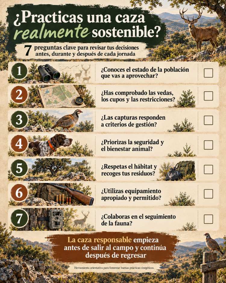 Infografía de caza responsable sostenible